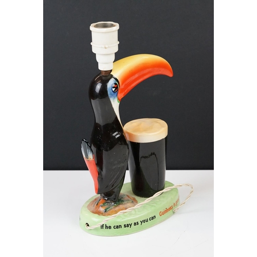 5 - Advertising - Carlton Ware Guinness toucan ceramic table lamp, motto reads 'How Grand To Be a Toucan... 