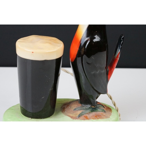 5 - Advertising - Carlton Ware Guinness toucan ceramic table lamp, motto reads 'How Grand To Be a Toucan... 