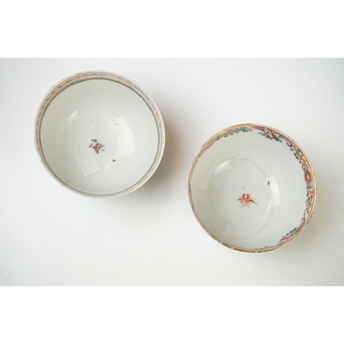 39 - Collection of Chinese Tea Bowls, Cups and Saucers, 18th century onwards, mainly famille rose and blu... 