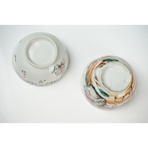 39 - Collection of Chinese Tea Bowls, Cups and Saucers, 18th century onwards, mainly famille rose and blu... 