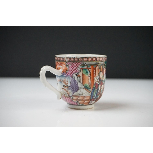 39 - Collection of Chinese Tea Bowls, Cups and Saucers, 18th century onwards, mainly famille rose and blu... 