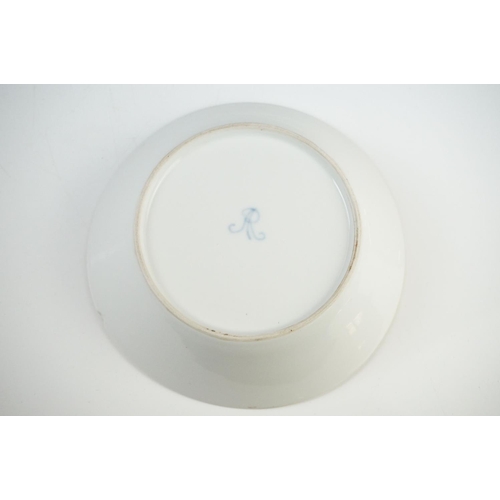 42 - Continental Porcelain ' Augustus Rex ' Large Coffee Can and Saucer decorated with panels of courting... 