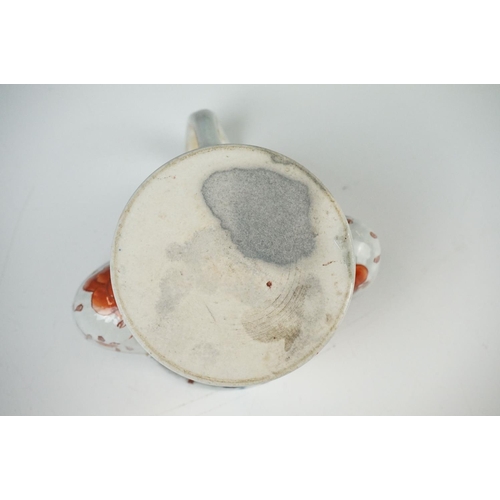 45 - 19th century Mason's Ironstone type Inkwell (chip to scroll handle) 9.5cm high together with a 19th ... 