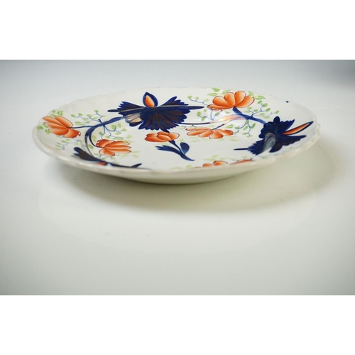 45 - 19th century Mason's Ironstone type Inkwell (chip to scroll handle) 9.5cm high together with a 19th ... 