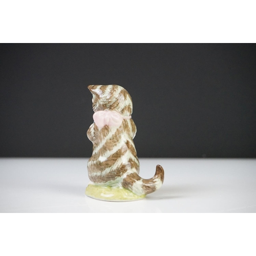 48 - Five Beatrix Potter Figures including Beswick Miss Tiggy-winkle, Miss Moppet, Rebeccah Puiddle-duck ... 