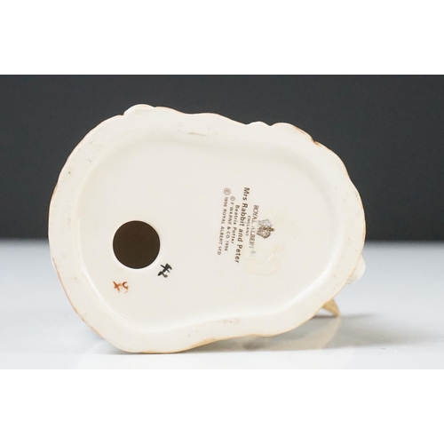 48 - Five Beatrix Potter Figures including Beswick Miss Tiggy-winkle, Miss Moppet, Rebeccah Puiddle-duck ... 