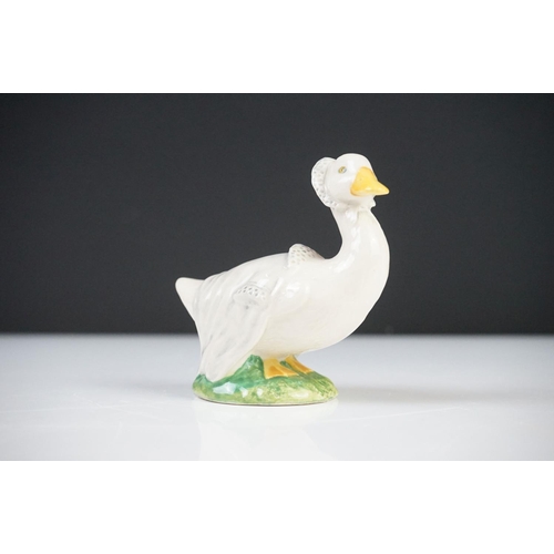 48 - Five Beatrix Potter Figures including Beswick Miss Tiggy-winkle, Miss Moppet, Rebeccah Puiddle-duck ... 