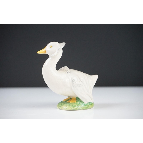 48 - Five Beatrix Potter Figures including Beswick Miss Tiggy-winkle, Miss Moppet, Rebeccah Puiddle-duck ... 