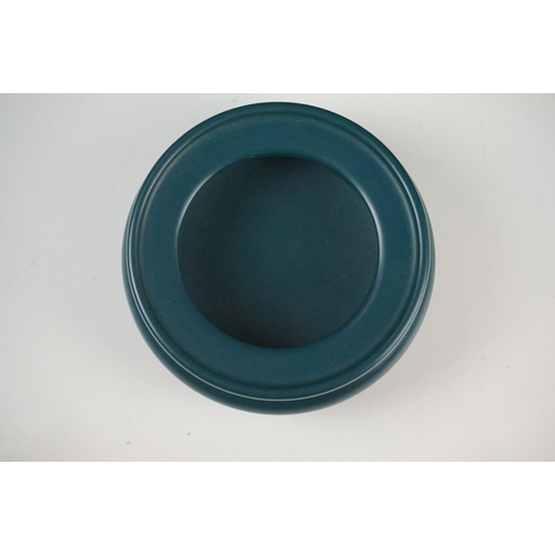 52 - Chinese Porcelain Censer with dark turquoise glaze and Qianlong type marks to base, 13cm diameter