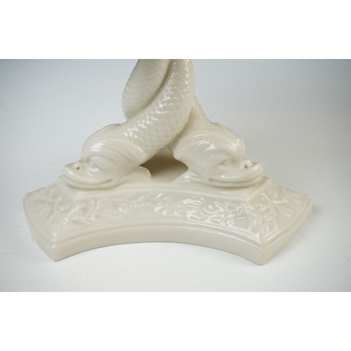 56 - 19th century Davenport Longport Footed Comport decorated with flowers, 23cm high together with Blanc... 