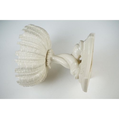 56 - 19th century Davenport Longport Footed Comport decorated with flowers, 23cm high together with Blanc... 