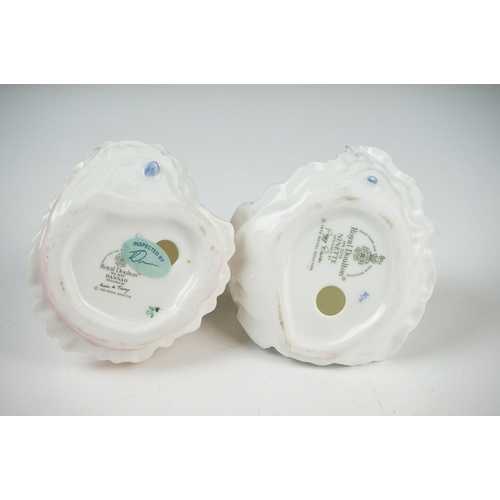 57 - Eleven Royal Doulton Figurines including Christmas Morn HN3212, Emma HN3208, Esmeralda HN2168, Fragr... 