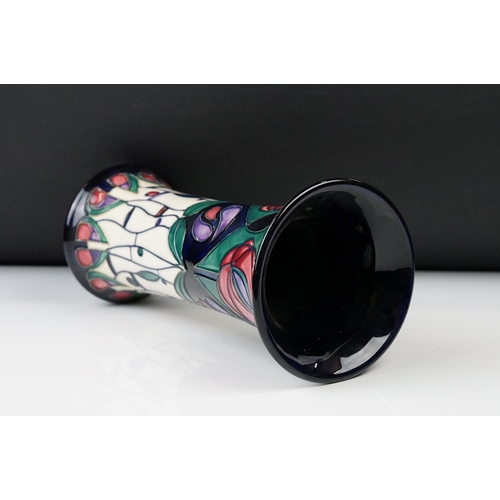 7 - Moorcroft Pottery trumpet shape Vase decorated in the ' Tribute to Charles Rennie Mackintosh ' patte... 