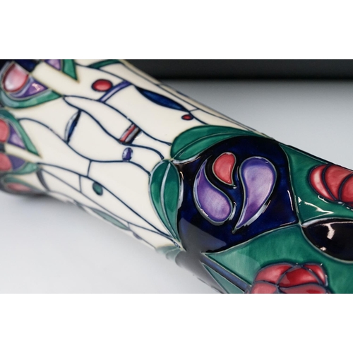 7 - Moorcroft Pottery trumpet shape Vase decorated in the ' Tribute to Charles Rennie Mackintosh ' patte... 