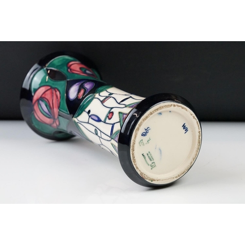 7 - Moorcroft Pottery trumpet shape Vase decorated in the ' Tribute to Charles Rennie Mackintosh ' patte... 
