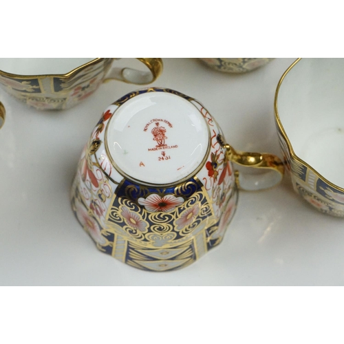 9 - Collection of Royal Crown Derby Imari 2451 pattern Tea ware including Eight Tea Cups and Eight Sauce... 