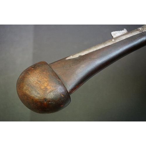 160 - An Early 19th Century Indian Matchlock Rifle With White Metal Furniture.