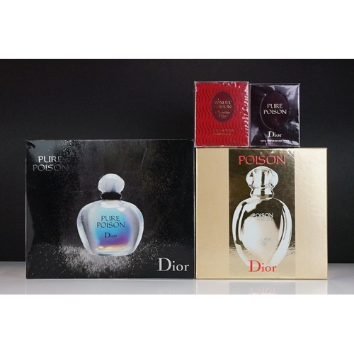 299 - A collection of Christian Dior poison to include Pure Poison, Poison and Hypnotic Poison, two bottle... 