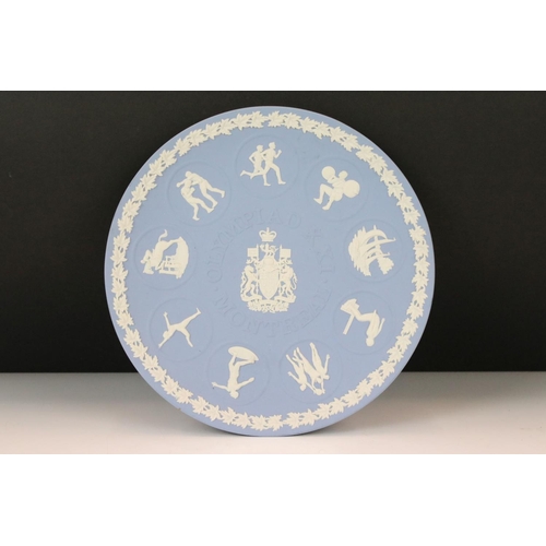 107 - 9 Boxed Wedgwood Jasperware ceramics to include 8 x Pale Blue examples (3652 Royal Wedding Loving Cu... 