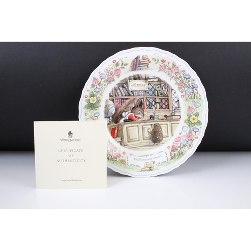 125 - Seven Boxed Wedgwood Foxwood Tales Collectors Plates to include Mrs Rabbit's Kitchen, Foxwood Librar... 