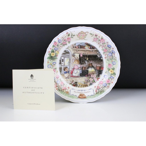 125 - Seven Boxed Wedgwood Foxwood Tales Collectors Plates to include Mrs Rabbit's Kitchen, Foxwood Librar... 