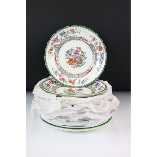 129 - Copeland Spode ' Chinese Rose ' pattern dinner ware to include 12 x soup bowls & saucers, 2 x small ... 