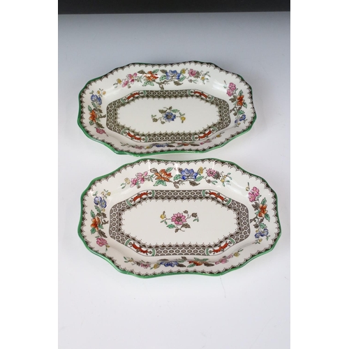 129 - Copeland Spode ' Chinese Rose ' pattern dinner ware to include 12 x soup bowls & saucers, 2 x small ... 