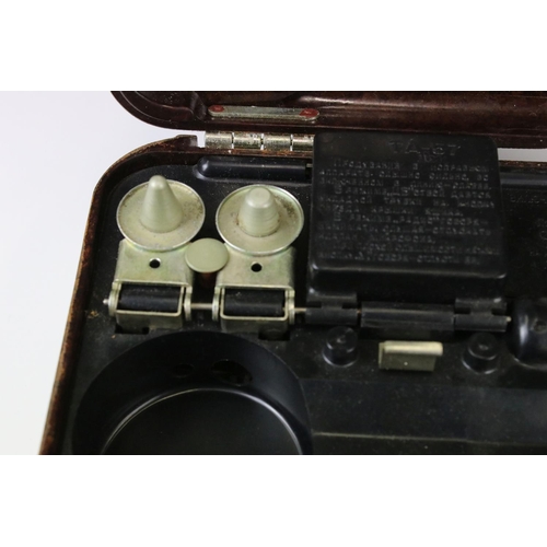 130 - A World War Two era USSR / Soviet military field telephone in original bakelite case.