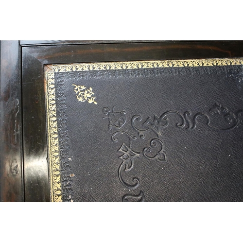 183 - Victorian Brass Bound Burr Walnut Writing Slope, with fitted interior containing two glass inkwells ... 