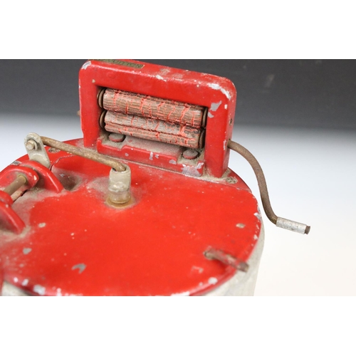 184 - Scarce early to mid 20th Century Louis Vuitton metal mechanical washing machine toy with attached ma... 