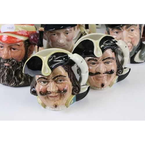 135 - Nine Royal Doulton Character Jugs to include W.G. Grace (D 6845), Viking (D 6502), The Poacher (D 64... 