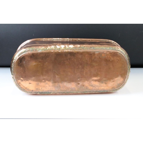 195 - Large 19th century Copper Planter with rounded ends, 43cm long x 16cm high