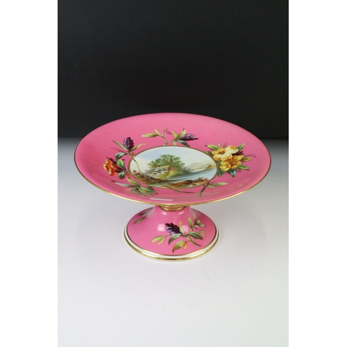 143 - Group of mixed glass & ceramics to include a late 19th / early 20th century pink ground porcelain ta... 