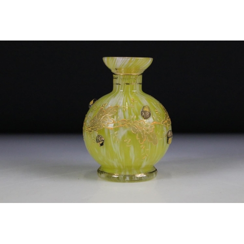 144 - Group of mixed glass & ceramics to include a pair of late 19th century porcelain vases with hand pai... 