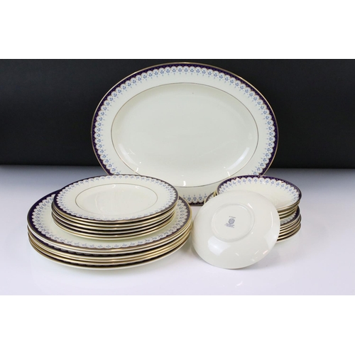 145 - Minton ' Consort ' pattern tea & dinner ware to include 6 teacups, 5 saucers, 6 tea plates, 6 side p... 