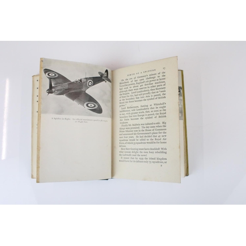 155 - A collection of four vintage aviation books to include Birth of a Spitfire by Gordon Beckles and Dis... 