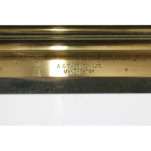 168 - Early 20th Century ' A.G Thornton Ltd of Manchester ' Nautical Brass Rolling Ruler, in a fitted maho... 