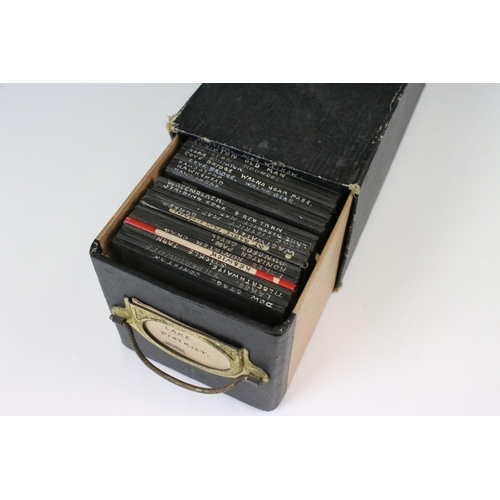 176 - Cast Metal & Brass Magic Lantern (restored) with a collection of around 60 Magic Lantern slides depi... 