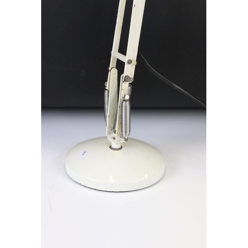 182 - Herbert Terry & Sons - Mid 20th C white enamel anglepoise desk / table lamp, model 90 (measures appr... 