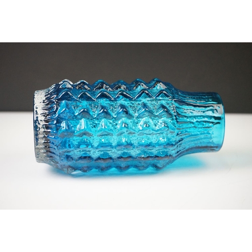 1 - Whitefriars Pineapple Vase in Kingfisher Blue, from Geoffrey Baxter's Textured glass range, pattern ... 