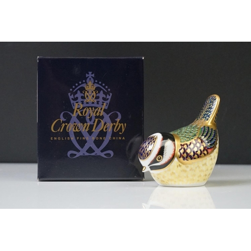 16 - Four Boxed Royal Crown Derby paperweights to include Collectors Guild Exclusive Molly (gold stopper)... 