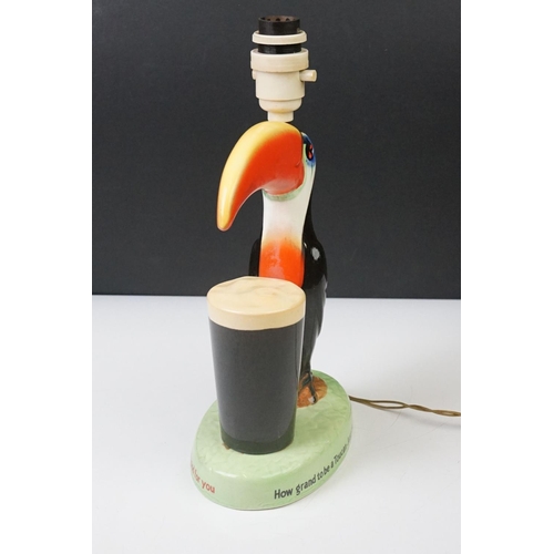 21 - Advertising - Carlton Ware Guinness toucan ceramic table lamp, mottos read 'How Grand To Be a Toucan... 