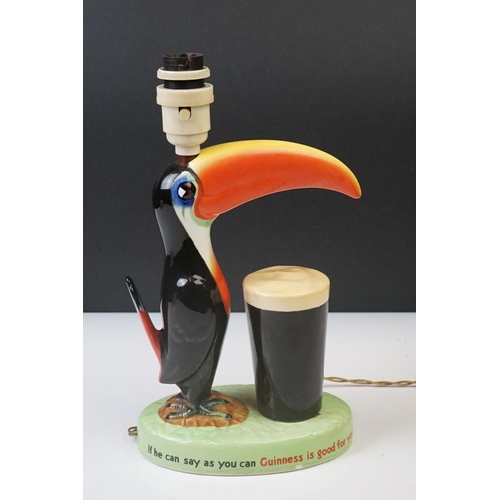 21 - Advertising - Carlton Ware Guinness toucan ceramic table lamp, mottos read 'How Grand To Be a Toucan... 