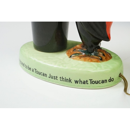 21 - Advertising - Carlton Ware Guinness toucan ceramic table lamp, mottos read 'How Grand To Be a Toucan... 