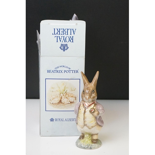 22 - Nine Boxed Royal Albert 'The World of Beatrix Potter' figures to include Mrs Flopsy Bunny, Mrs Rabbi... 