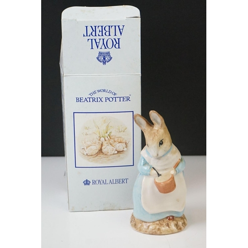 22 - Nine Boxed Royal Albert 'The World of Beatrix Potter' figures to include Mrs Flopsy Bunny, Mrs Rabbi... 