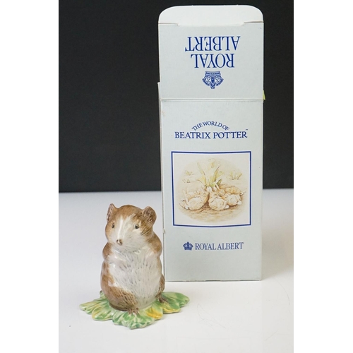 22 - Nine Boxed Royal Albert 'The World of Beatrix Potter' figures to include Mrs Flopsy Bunny, Mrs Rabbi... 