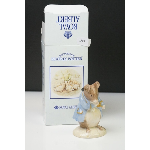 22 - Nine Boxed Royal Albert 'The World of Beatrix Potter' figures to include Mrs Flopsy Bunny, Mrs Rabbi... 