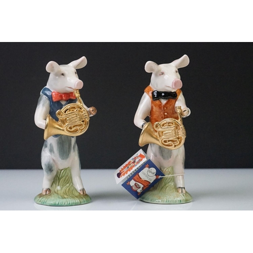 36 - 13 Beswick ' Pig Promenade ' band figures to include 2 x PP 9 Christopher (one boxed), PP 7 James, P... 