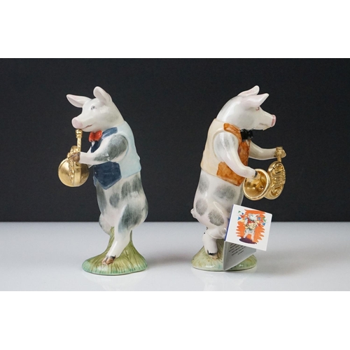 36 - 13 Beswick ' Pig Promenade ' band figures to include 2 x PP 9 Christopher (one boxed), PP 7 James, P... 